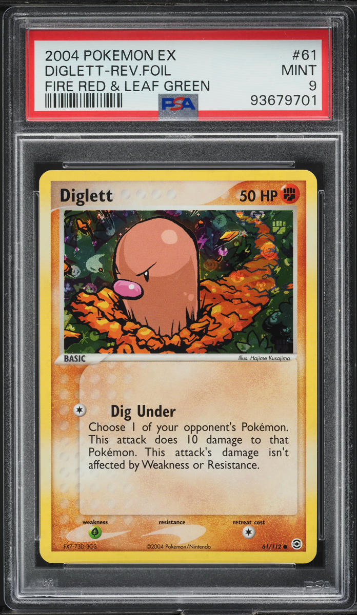 2004 Pokemon EX Fire Red Leaf Green Reverse Holo Diglett #61 PSA 9 MINT