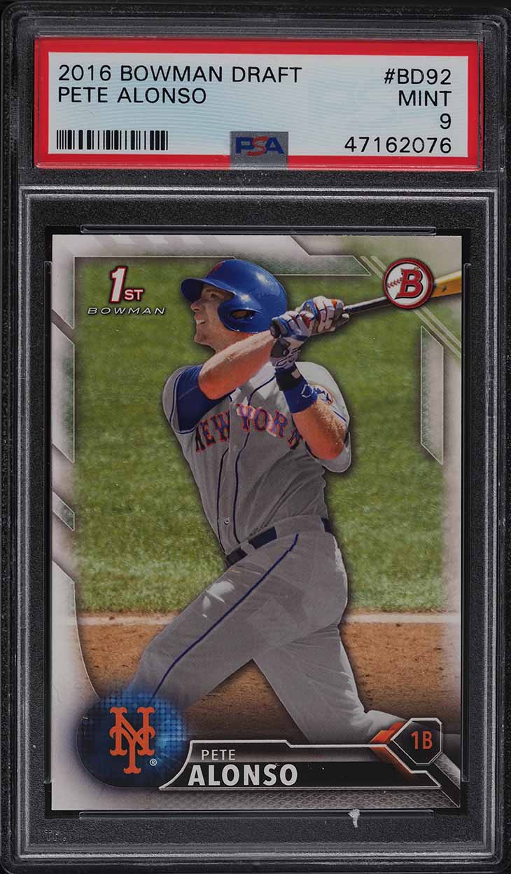 2016 Bowman Draft Pete Alonso PROSPECT #BD92 PSA 9 MINT