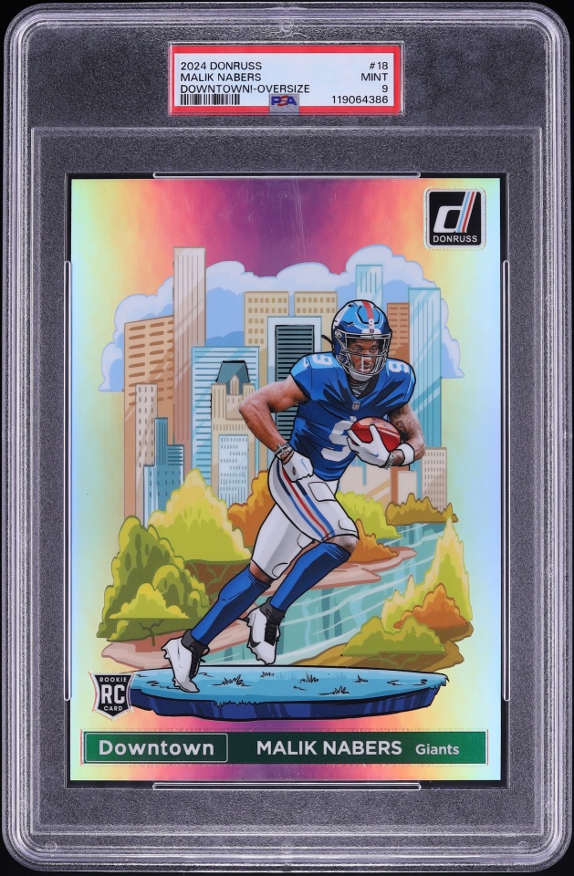 2024 Donruss Downtown! Oversize Malik Nabers ROOKIE #18 PSA 9 MINT