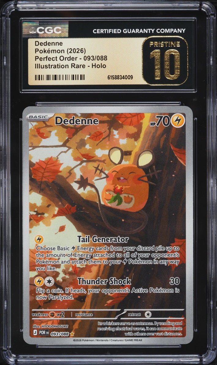 2026 Pokemon Mega Evolution Perfect Order IR Dedenne #093 CGC 10 PRISTINE