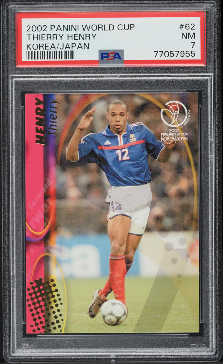 2002 Panini World Cup Korea Japan Thierry Henry #62 PSA 7 NRMT