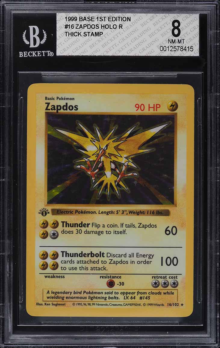 1999 Pokemon Base Set Holo Zapdos #16 PSA 8 NM-MT on Fanatics Collect