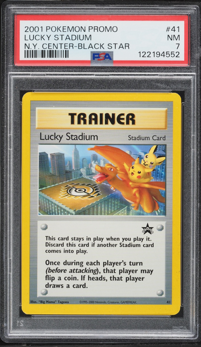 2001 Pokemon Black Star Promo New York Center Lucky Stadium #41 PSA 7 NRMT