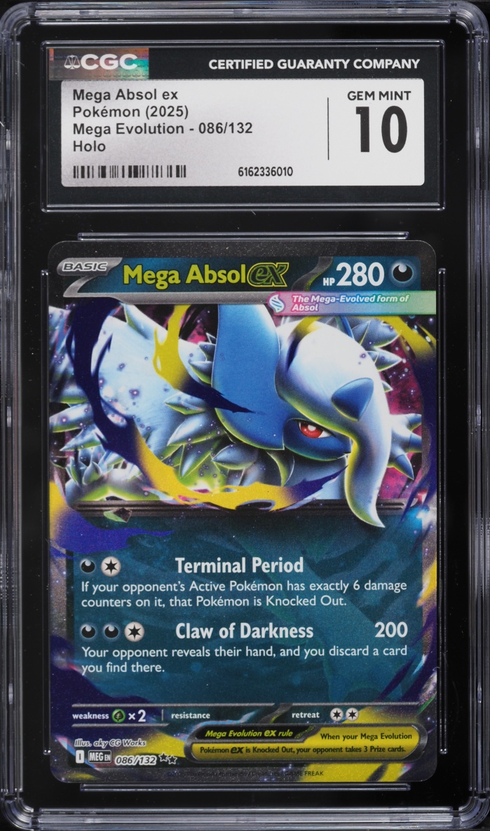 2025 Pokemon Mega Evolution Holo Mega Absol Ex #86 CGC 10 GEM MINT