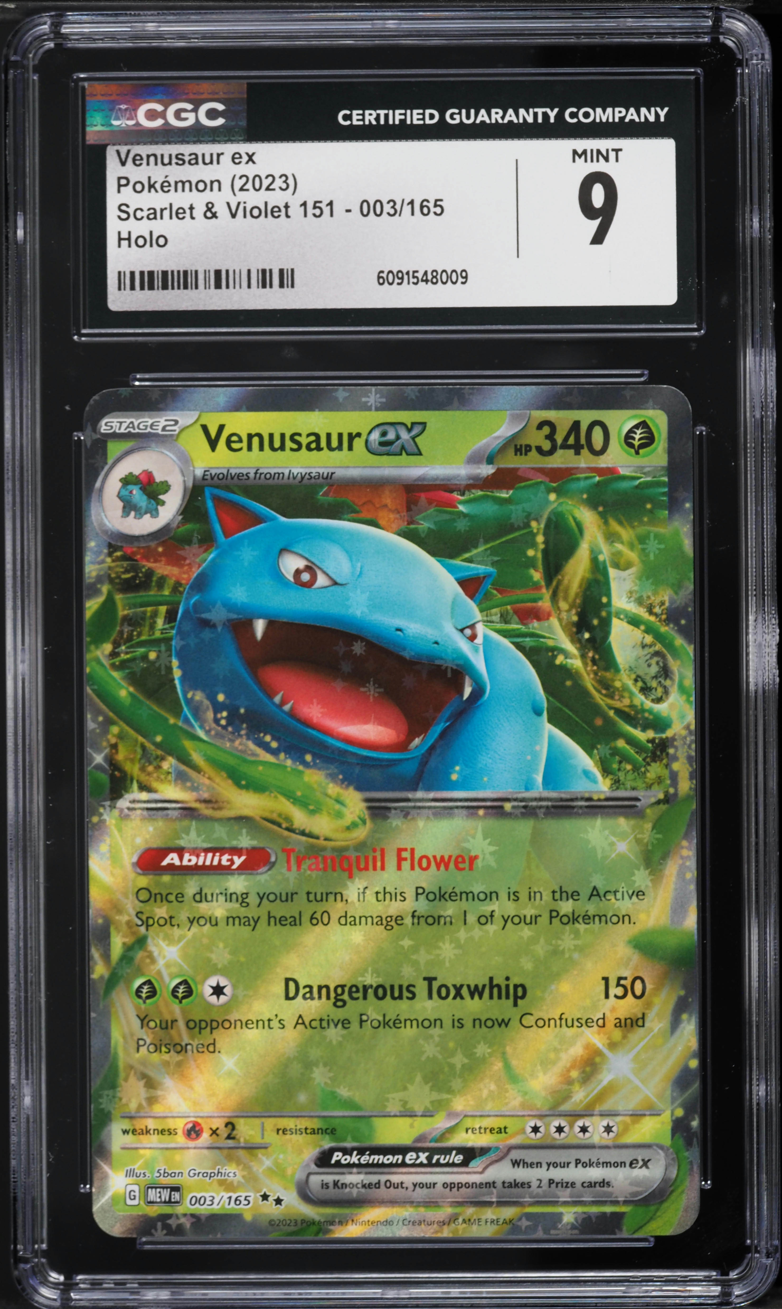 2023 Pokemon Scarlet & Violet 151 Holo Venusaur ex #3 CGC 9 MINT