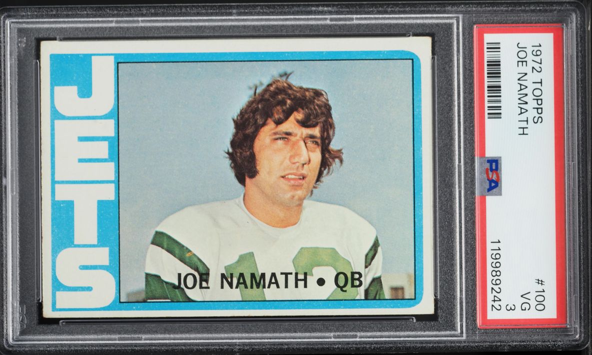 1972 Topps Football Joe Namath #100 PSA 3 VG