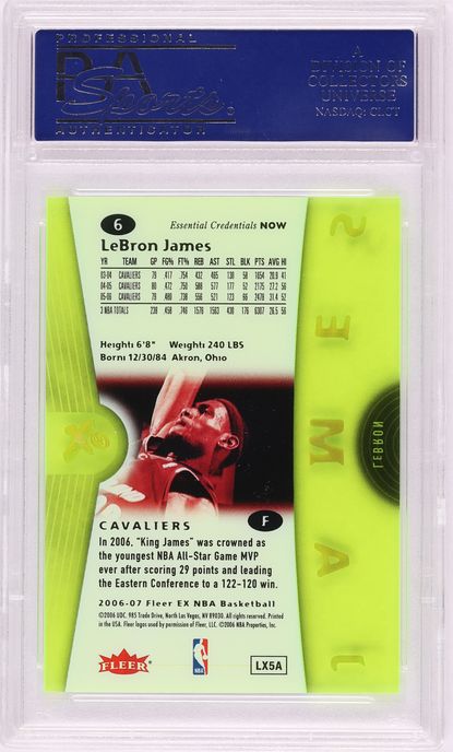 2006 Fleer E-X Essential Credentials Now LeBron James /6 #6 PSA 9 MINT