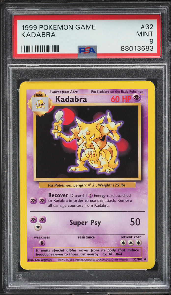 1999 Pokemon Base Set Kadabra #32 PSA 9 MINT
