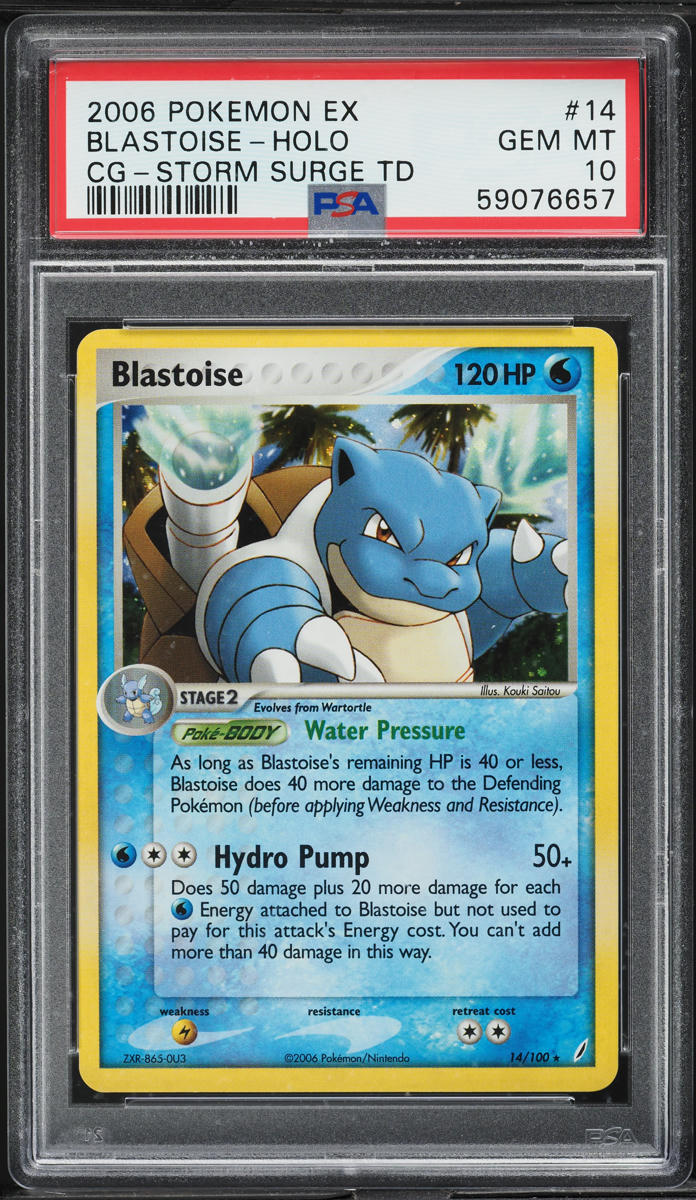2006 Pokemon EX Crystal Guardians Storm Surge Holo Blastoise #14 PSA 10 GEM MINT