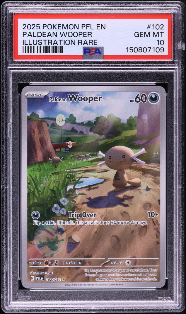 2025 Pokemon Mega Evolution Phantasmal Flames IR Paldean Wooper #102 PSA 10 GEM MINT