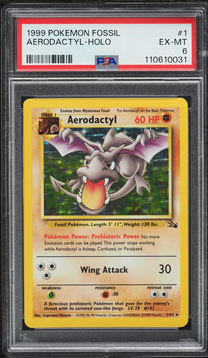 1999 Pokemon Fossil Holo Aerodactyl #1 PSA 6 EXMT