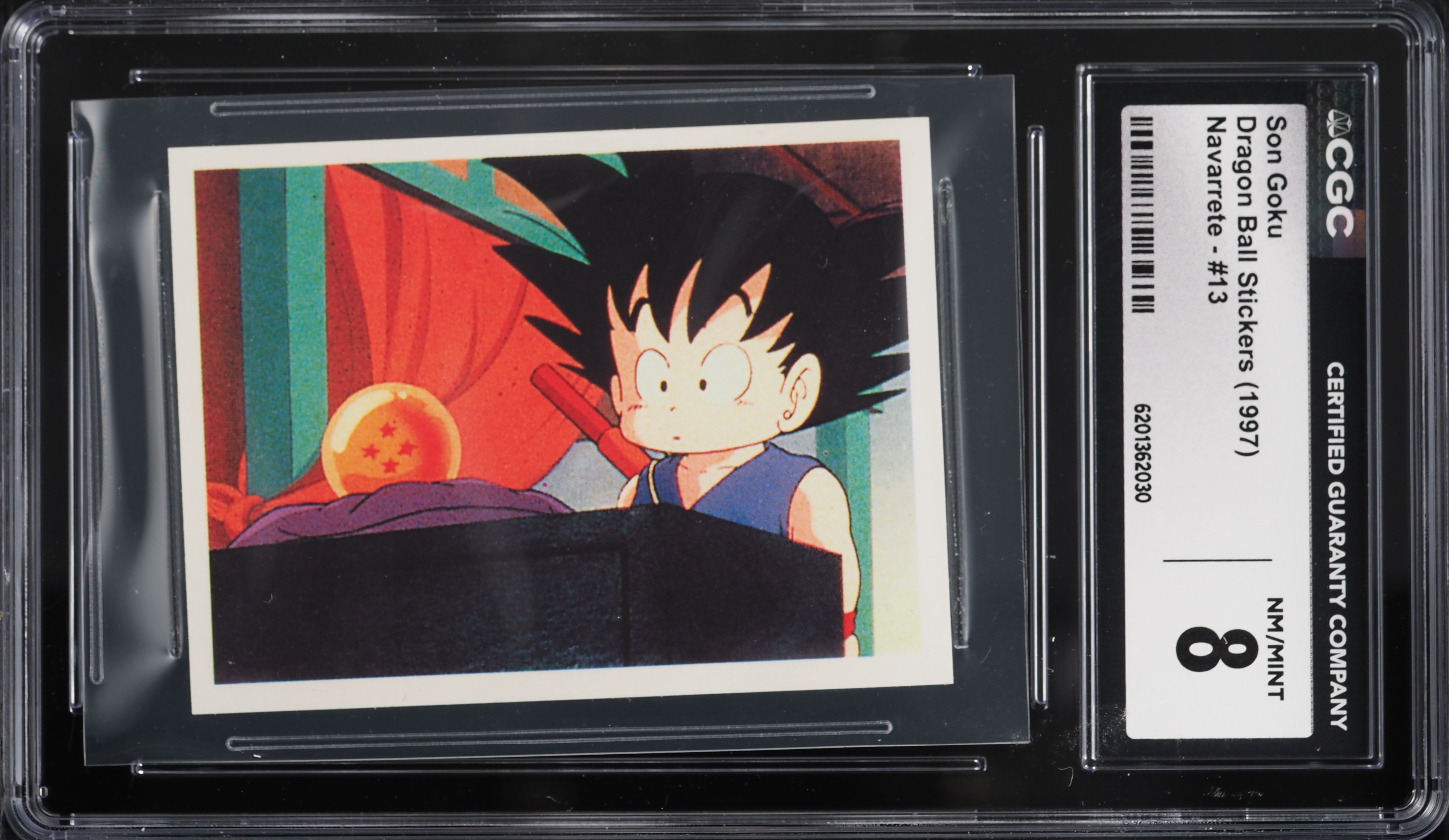 1997 Dragon Ball Navarrete Stickers Son Goku #13 CGC 8 NM-MT