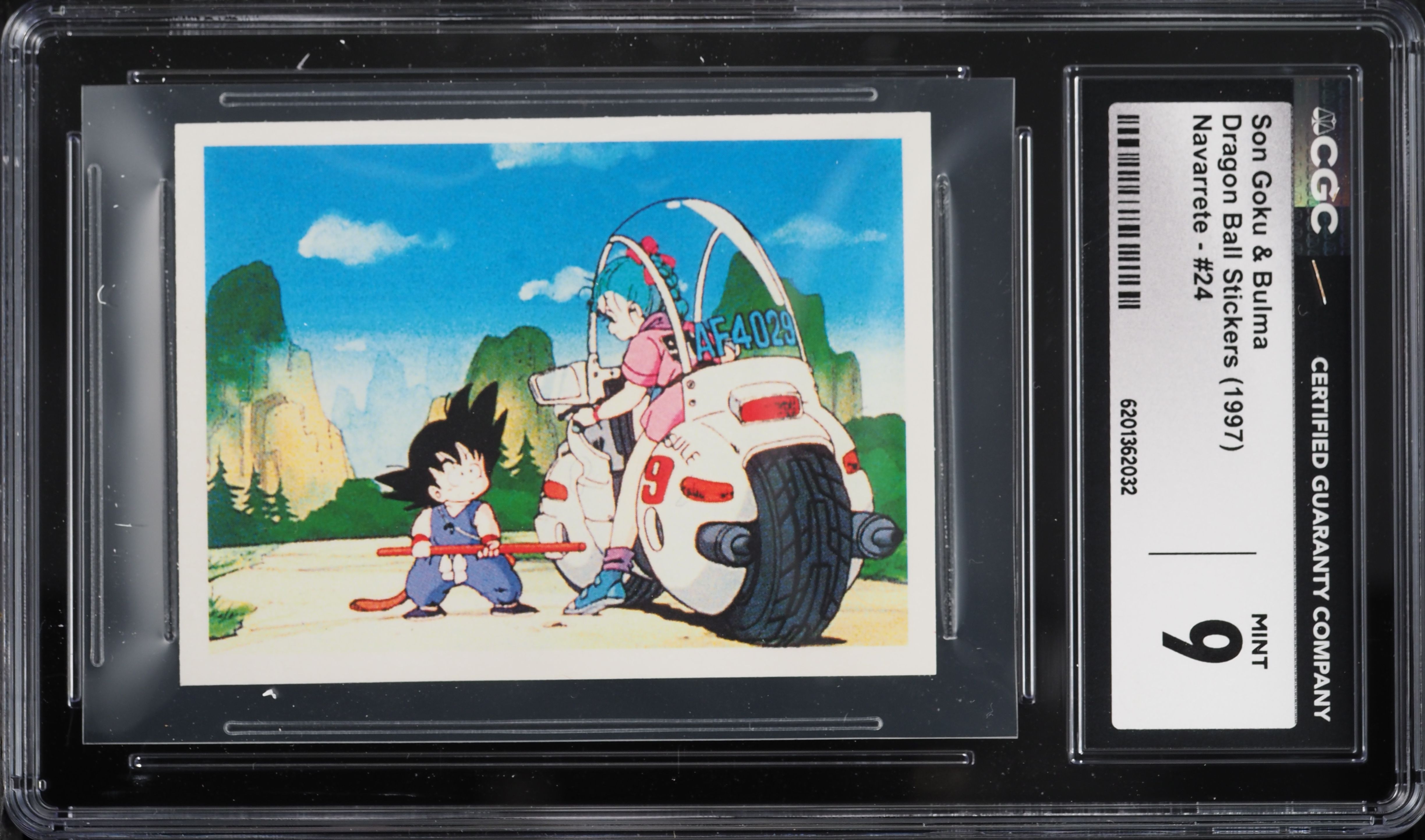 1997 Navarrete Dragon Ball Trading Cards Stickers Son Goku & Bulma #24 CGC 9 MINT