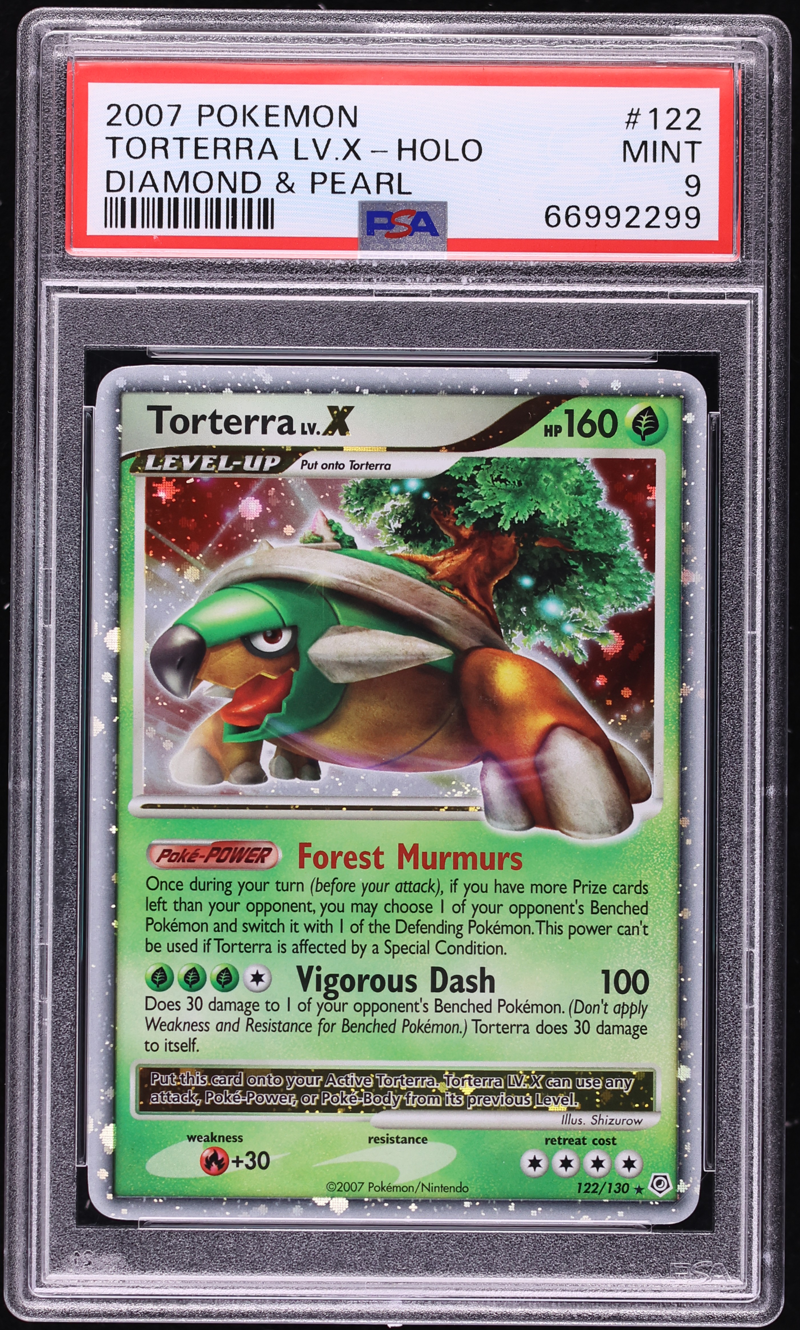 2007 Pokemon Diamond & Pearl Holo Torterra LV.X #122 PSA 9 MINT