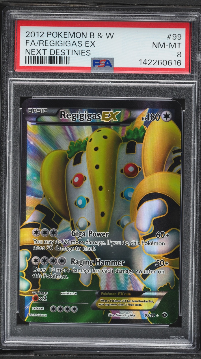 2012 Pokemon Black & White Next Destinies Full Art Regigigas EX #99 PSA 8 NM-MT