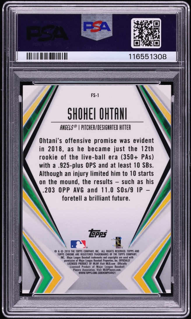 2019 Topps Chrome Future Stars Shohei Ohtani #FS-1 PSA 10 GEM MINT