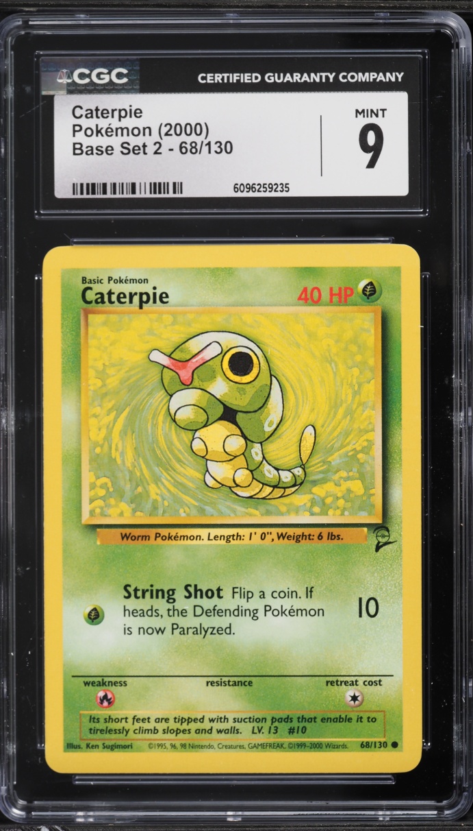 2000 Pokemon Base Set 2 Caterpie #68 CGC 9 MINT
