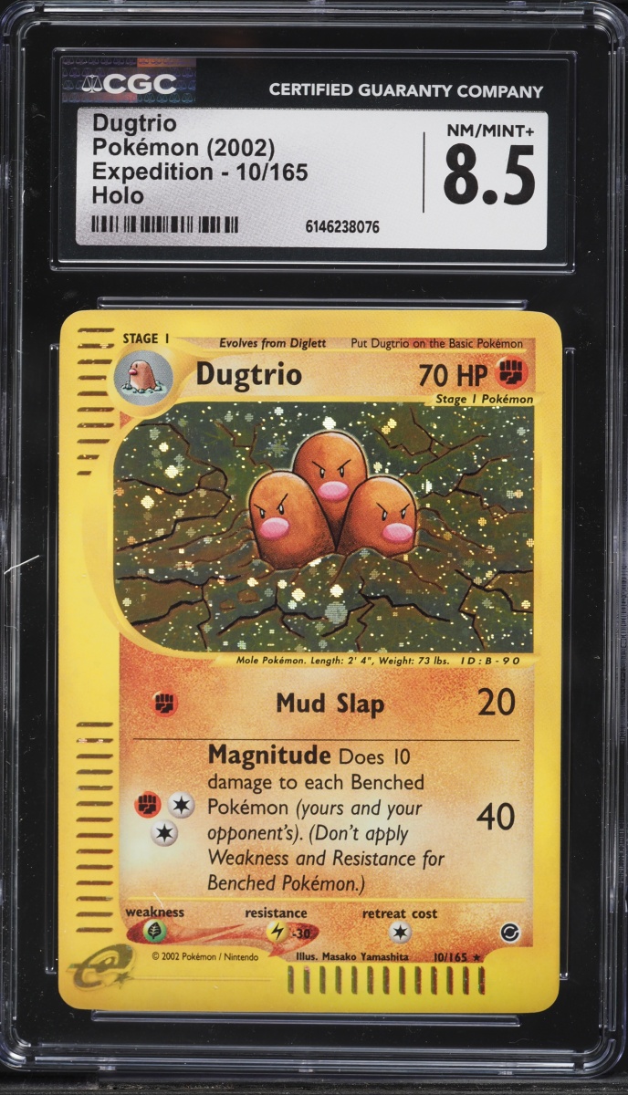 2002 Pokemon Expedition Holo Dugtrio #10 CGC 8.5 NM-MT+