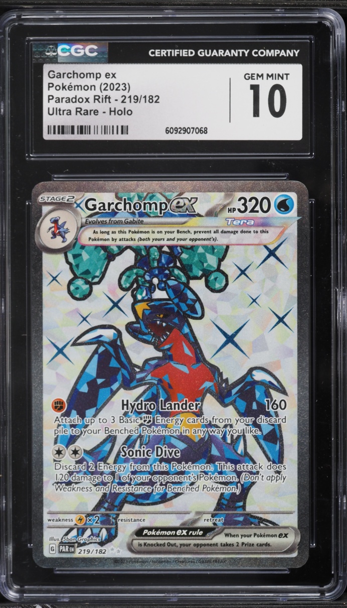 2023 Pokemon Scarlet & Violet Paradox Rift Full Art Garchomp ex #219 CGC 10 GEM MINT