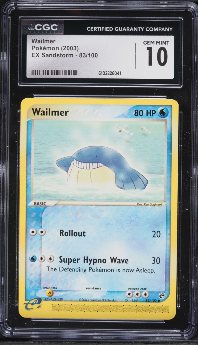 2003 Pokemon EX Sandstorm Wailmer #83 CGC 10 GEM MINT