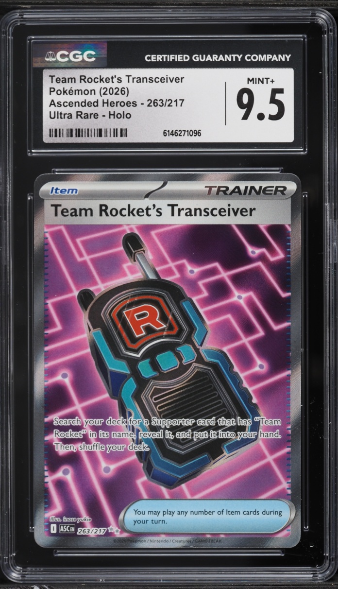 2026 Pokemon Mega Evolution Ascended Heroes Full Art Team Rocket's Transceiver #263 CGC 9.5