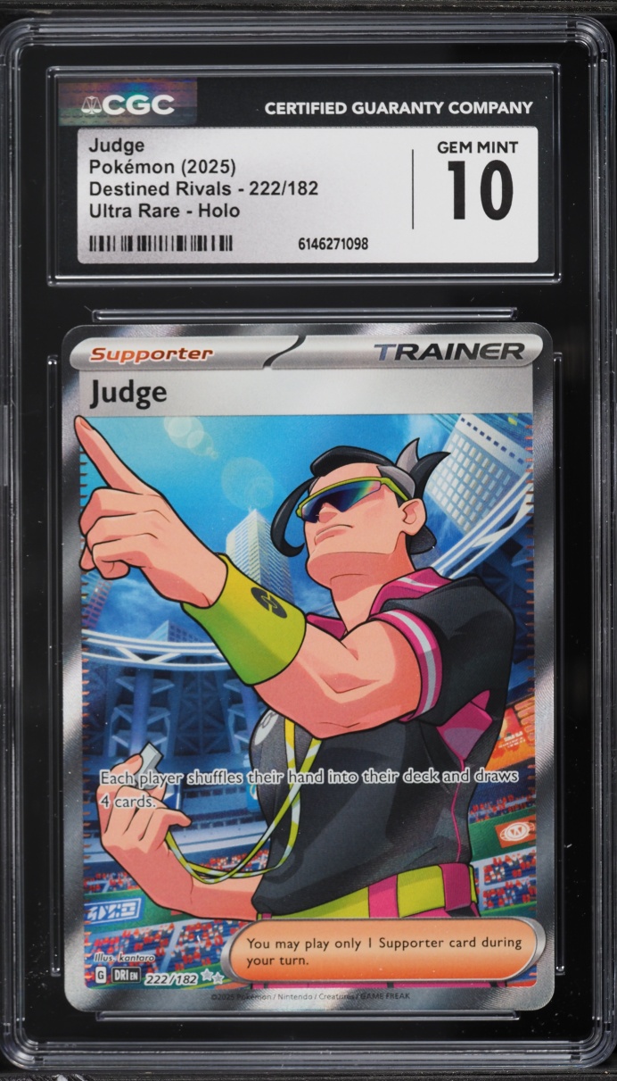 2025 Pokemon Scarlet & Violet Destined Rivals Full Art Judge #222 CGC 10 GEM MINT