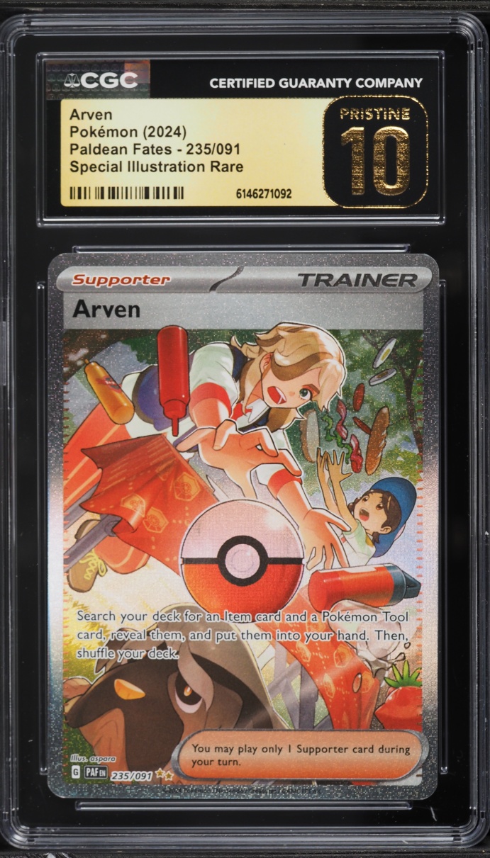 2024 Pokemon Scarlet & Violet Paldean Fates SIR Arven #235 CGC 10 PRISTINE