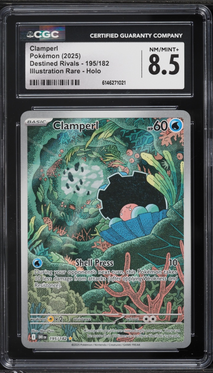 2025 Pokemon Scarlet & Violet Destined Rivals IR Clamperl #195 CGC 8.5 NM-MT+