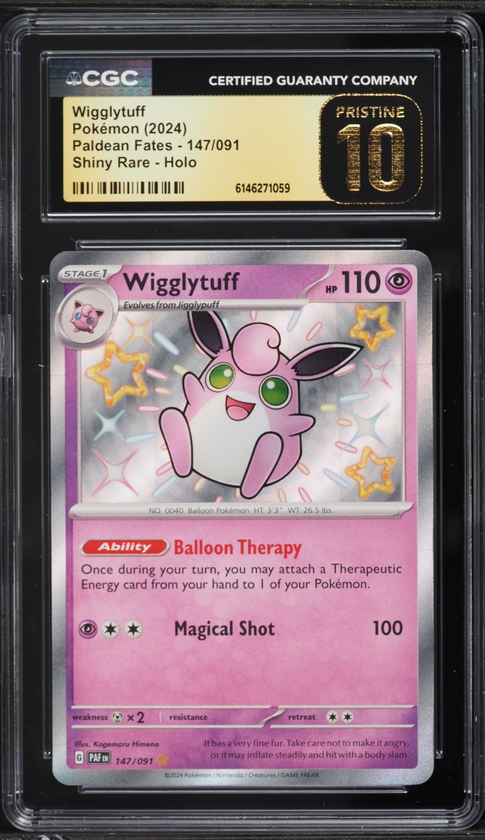 2024 Pokemon Scarlet & Violet Paldean Fates Holo Shiny Wigglytuff #147 CGC 10 PRISTINE