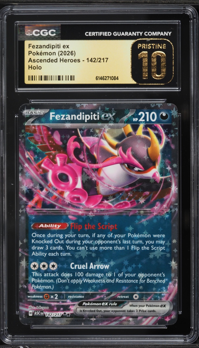 2026 Pokemon Mega Evolution Ascended Heroes Holo Fezandipiti ex #142 CGC 10 PRISTINE