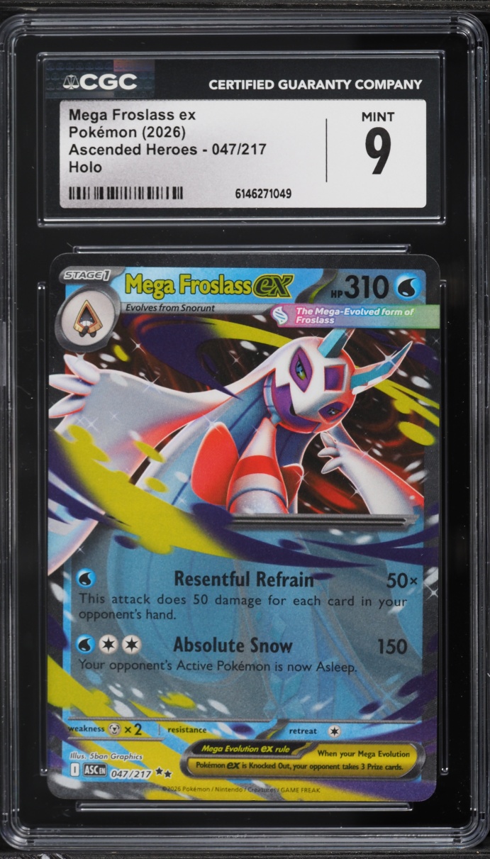 2026 Pokemon Mega Ascended Heroes Holo Mega Froslass ex #47 CGC 9 MINT