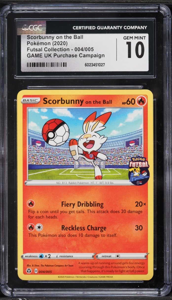 2020 Pokemon Sword & Shield Futsal Collection Scorbunny On The Ball #4 CGC 10 GEM MINT
