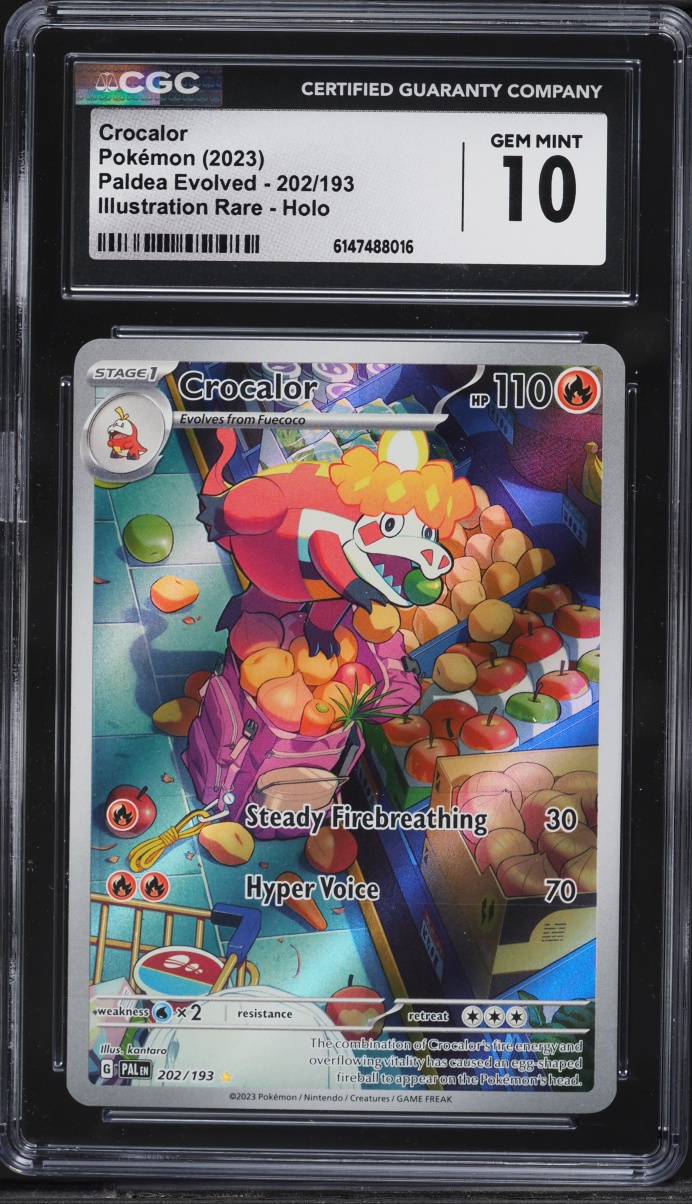 2023 Pokemon Scarlet & Violet Paldea Evolved IR Crocalor #202 CGC 10 GEM MINT