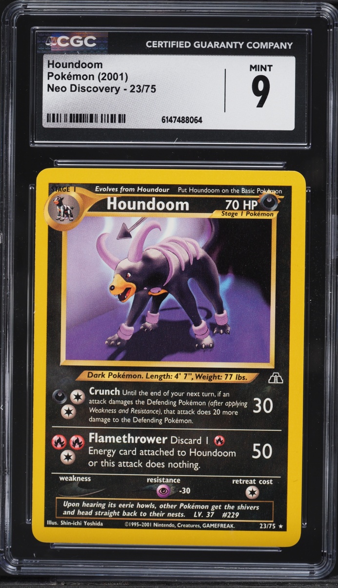 2001 Pokemon Neo Discovery Houndoom #23 CGC 9 MINT