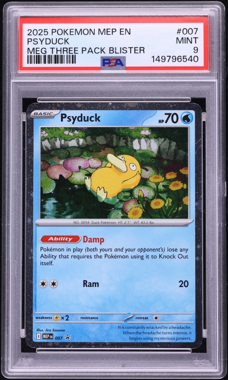 2025 Pokemon Mega Evolution Promo Psyduck #7 PSA 9 MINT