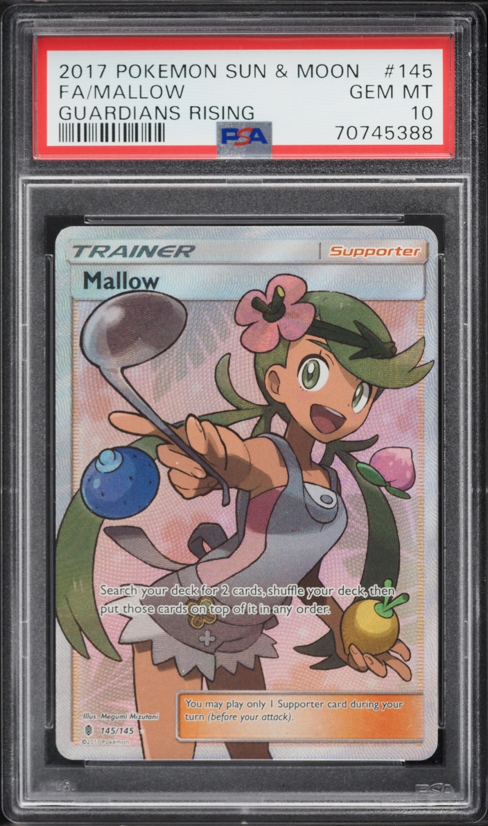 2017 Pokemon Sun & Moon Guardians Rising Full Art Mallow #145 PSA 10 GEM MINT