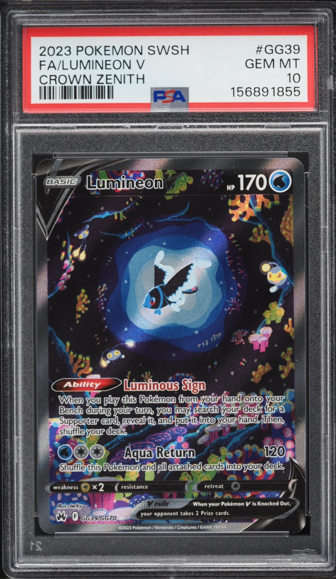 2023 Pokemon Sword & Shield Crown Zenith Full Art Lumineon V #GG39 PSA 10 GEM MINT