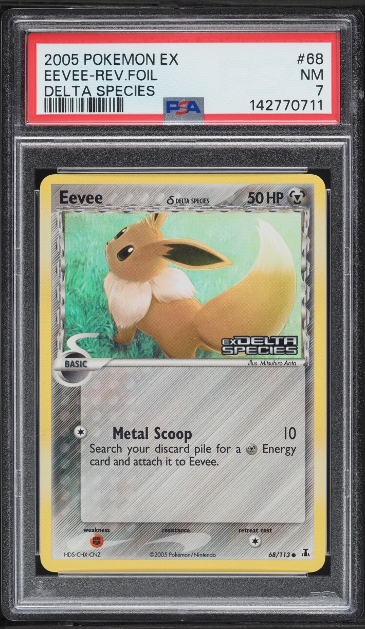 2005 Pokemon EX Delta Species Reverse Holo Eevee #68 PSA 7 NRMT