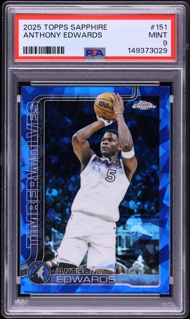 2025 Topps Chrome Sapphire Edition Anthony Edwards #151 PSA 9 MINT