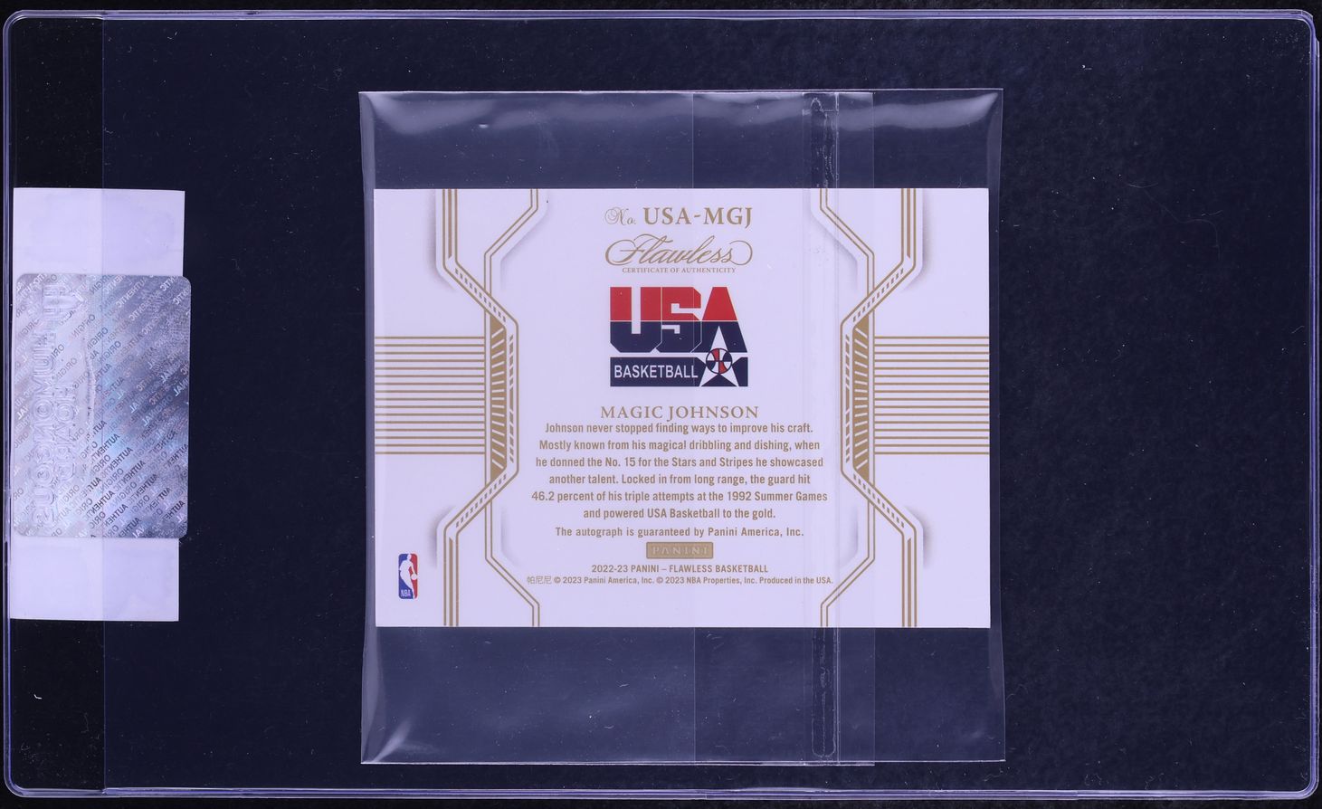 2022 Panini Flawless USA Basketball Magic Johnson AUTO /25 #USA-MGJ CGC AUTH - Photo 2