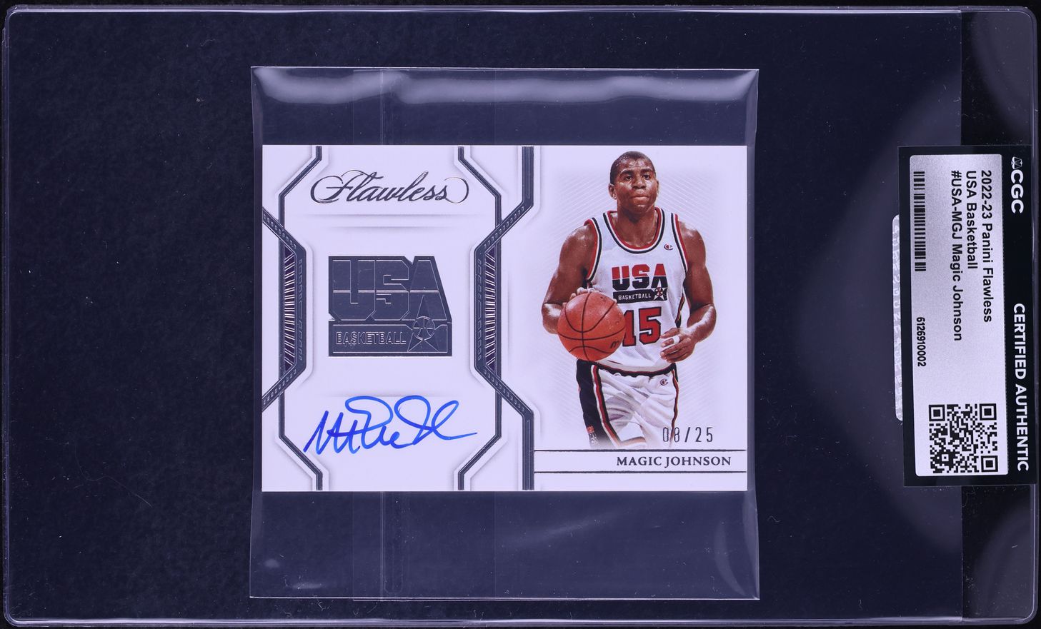 2022 Panini Flawless USA Basketball Magic Johnson AUTO /25 #USA-MGJ CGC AUTH - Photo 1