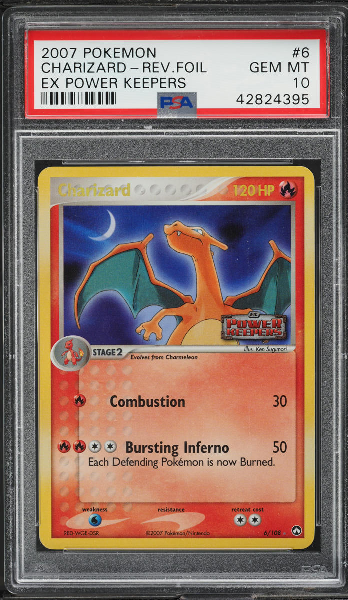 2007 Pokemon EX Power Keepers Reverse Holo Charizard #6 PSA 10 GEM MINT