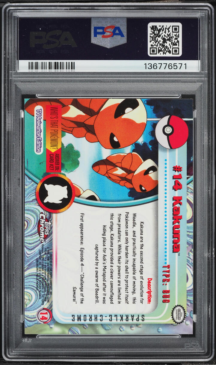 2000 Topps Chrome Pokemon Series 1 Sparkle Kakuna #14 PSA 10 GEM MINT