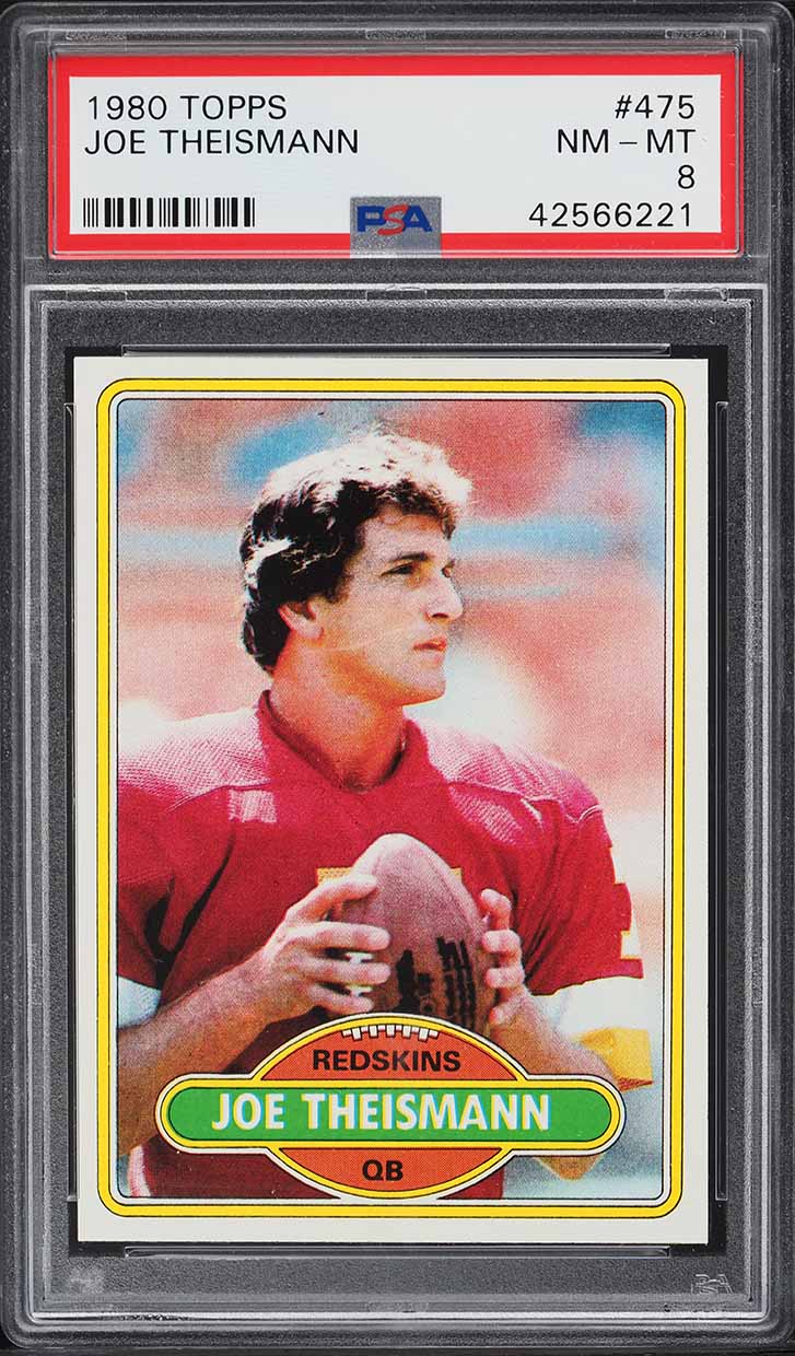 1980 Topps Football Joe Theismann #475 PSA 8 NM-MT