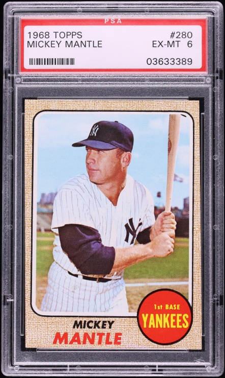 1968 Topps Mickey Mantle #280 PSA 6 EXMT