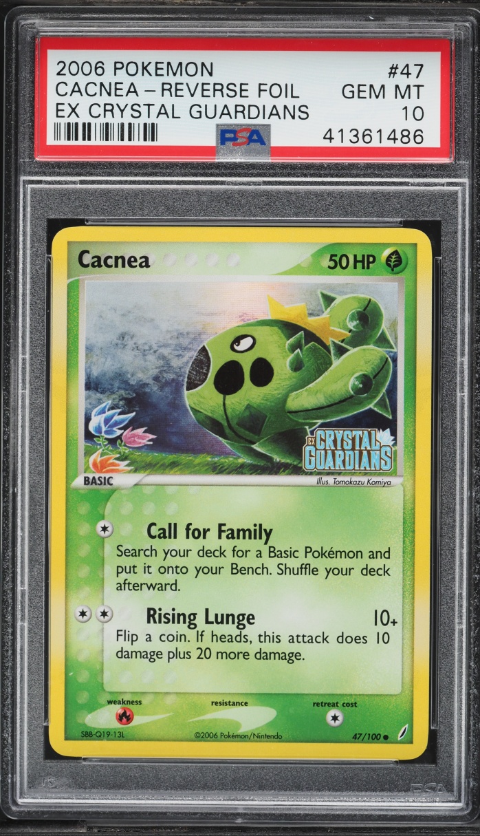2006 Pokemon EX Crystal Guardians Reverse Holo Cacnea #47 PSA 10 GEM MINT