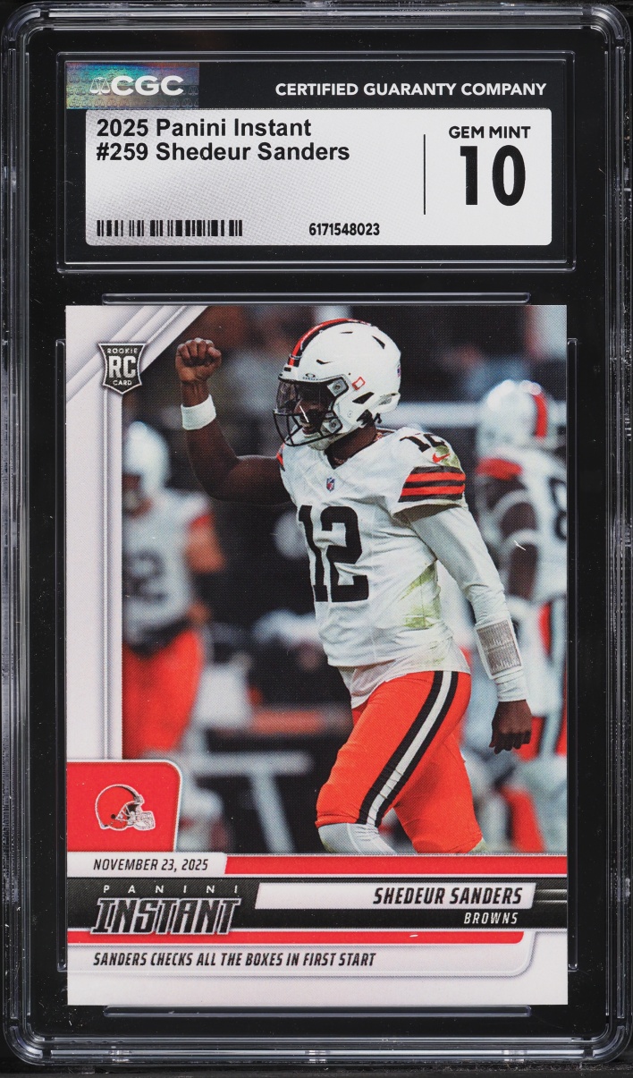 2025 Panini Instant Shedeur Sanders ROOKIE /844 #259 CGC 10 GEM MINT