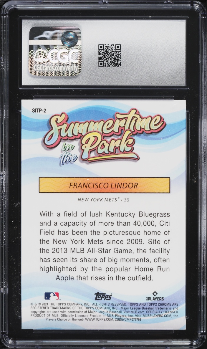 2024 Topps Chrome Summertime In The Park Francisco Lindor #SITP-2 CGC 10 GEM MINT