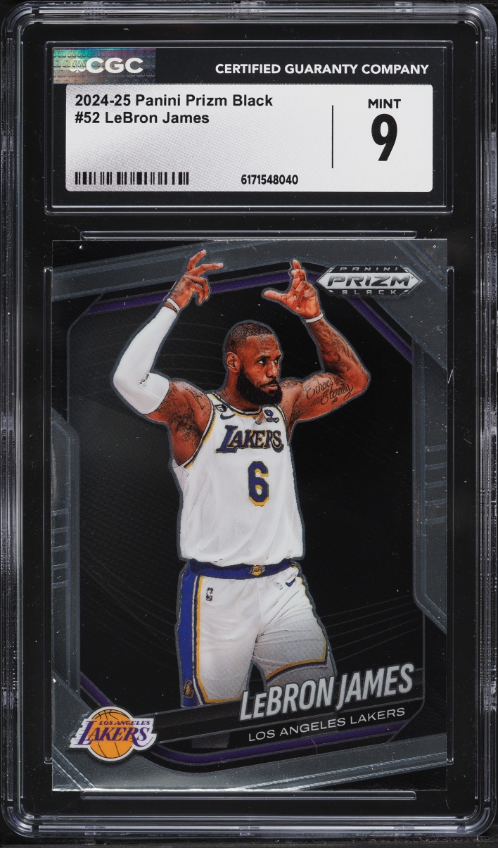 2024 Panini Prizm Black LeBron James #52 CGC 9 MINT