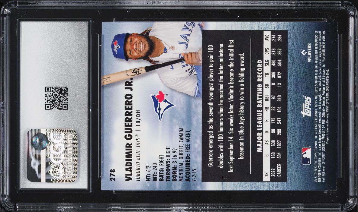 2023 Stadium Club Vladimir Guerrero Jr. #278 CGC 10 GEM MINT